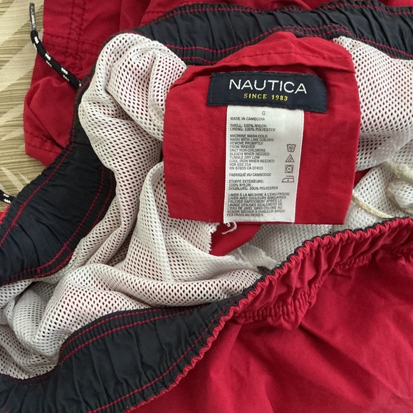 Nautical Men’s Red Swim Trunks Sized Large - Picture 2 of 3
